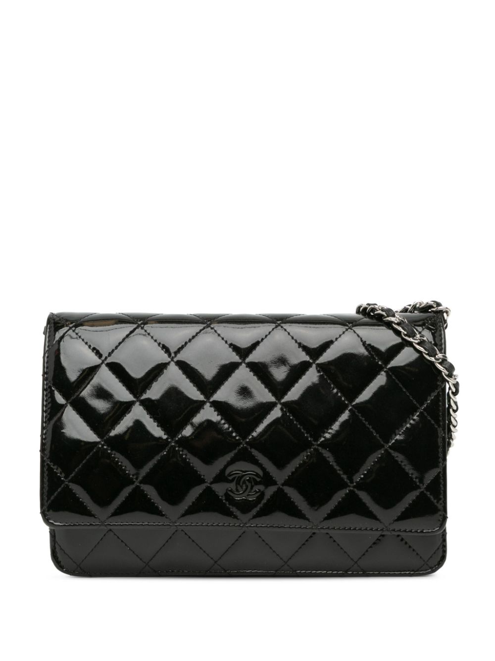 CHANEL Pre-Owned 2012-2013 CC Quilted Patent Wallet On Chain crossbody bag WOMEN