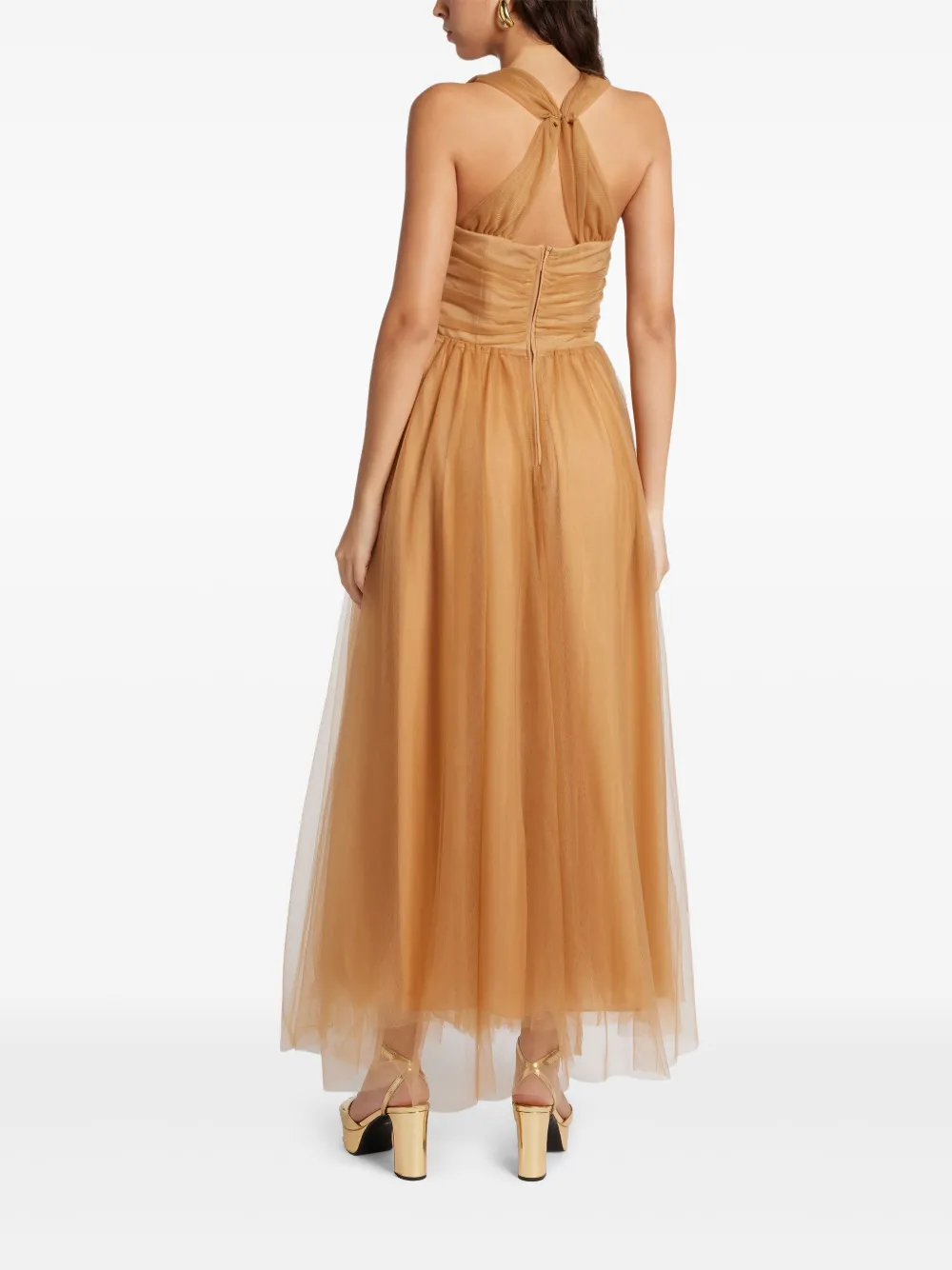STAUD Antonia maxi-jurk Bruin