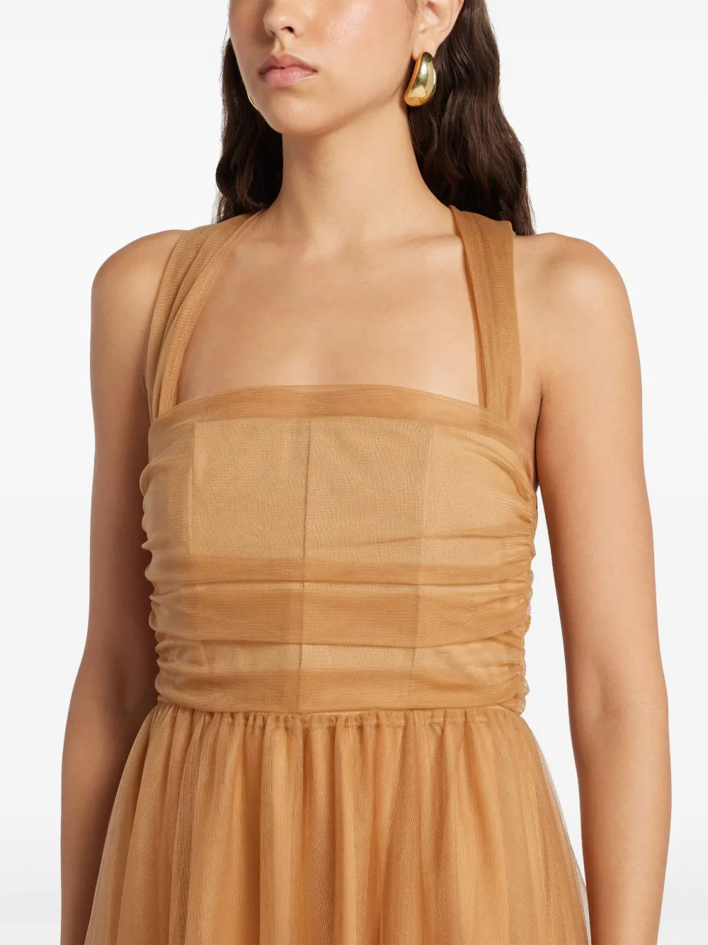STAUD Antonia maxi-jurk Bruin