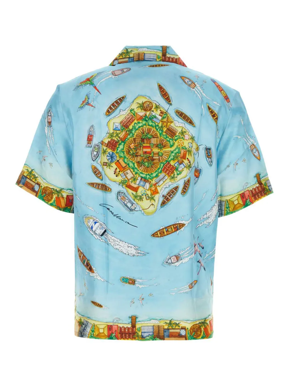 Casablanca Printed silk twill shirt - Blauw