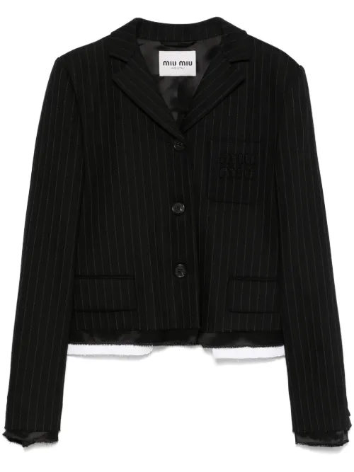 Miu Miu veste à rayures - Noir - Miu Miu - Modalova