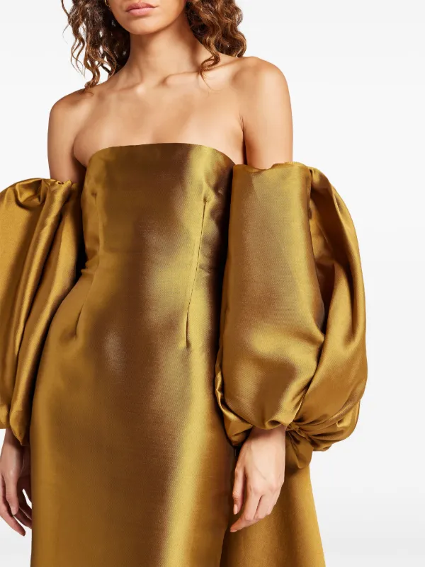 Solace London Lea Maxi Dress | Gold | FARFETCH UK