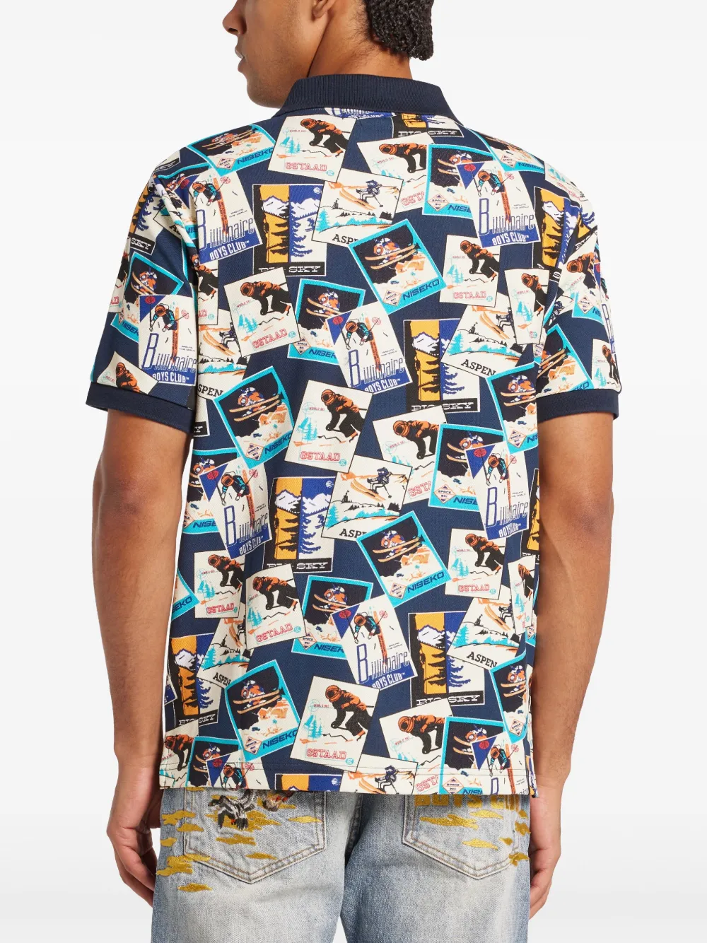 Billionaire Boys Club Piqué poloshirt met skiprint Blauw