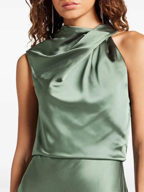 Amsale Satin draped-neck Maxi Dress | Green | FARFETCH BH Amsale Satin draped-neck Maxi Dress | Green | FARFETCH BH