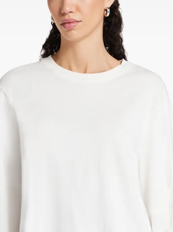 【送料&関税込】AGOLDE runa White Crewneck T-shirt With Drop AGOLDE Runa T-shirt | White | FARFETCH GE