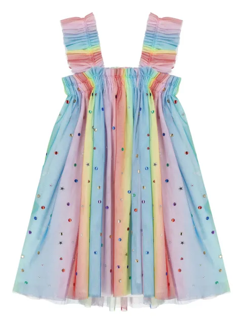 Stella McCartney Kids rainbow embellished tulle dress