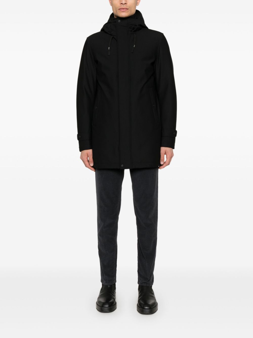 Herno hooded coat - Black