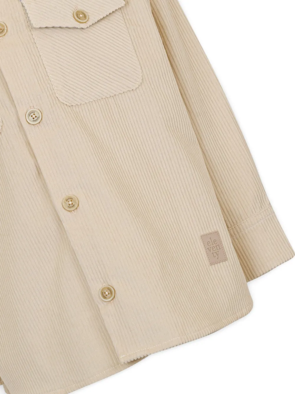 Eleventy Kids Ribfluwelen shirt Beige