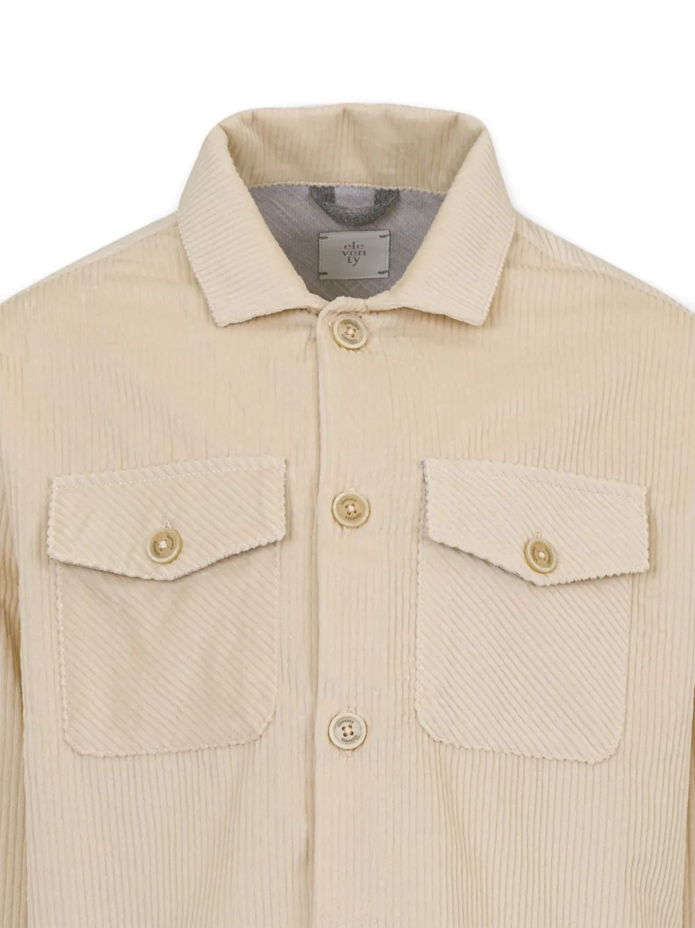 Eleventy Kids Ribfluwelen shirt Beige