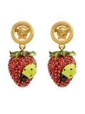 Versace Strawberry Garden crystal earrings - Gold