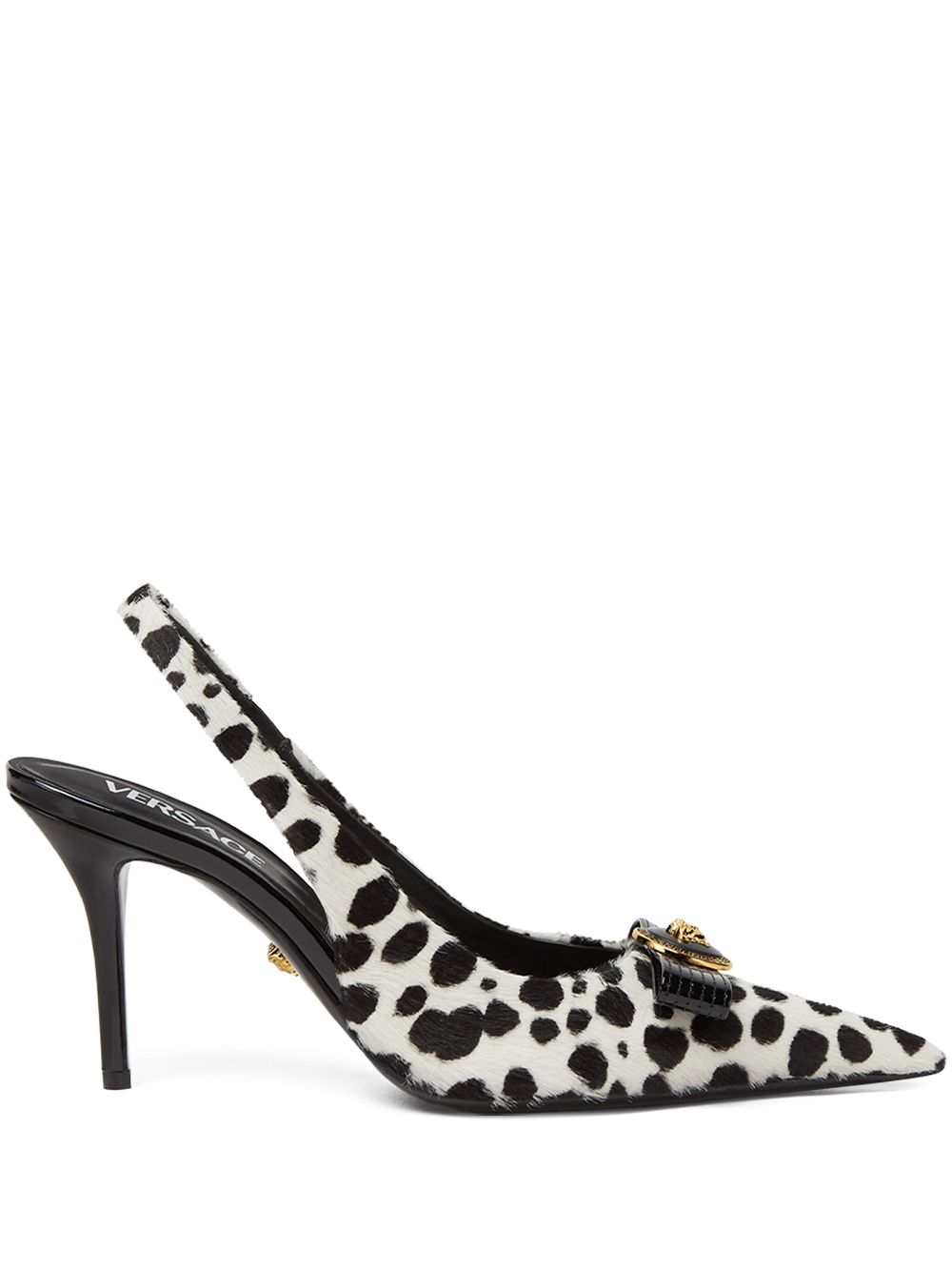 Versace 85mm Dalmatian Gianni Ribbon pumps - White