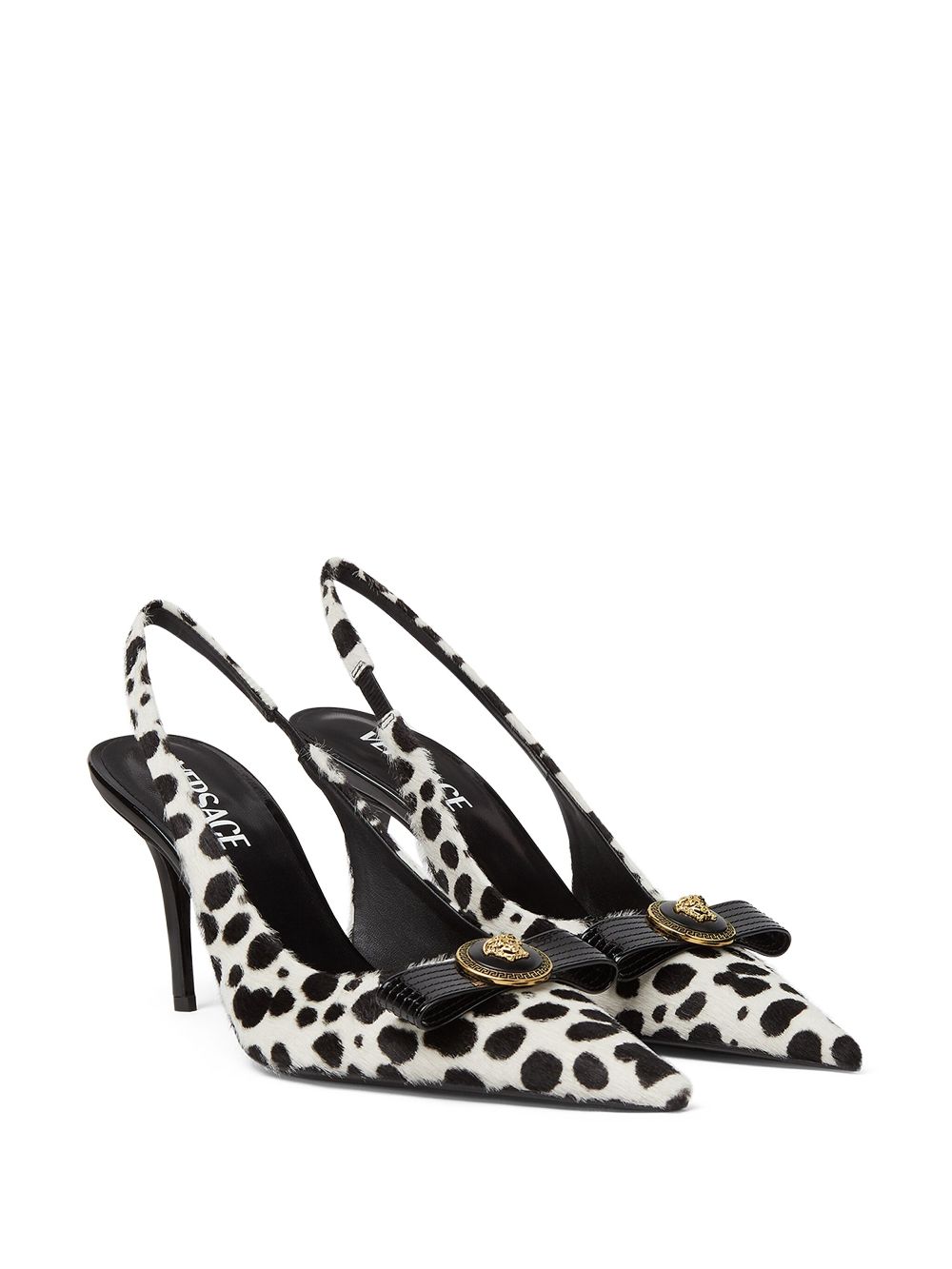 Versace 85mm Dalmatian Gianni Ribbon pumps - Wit