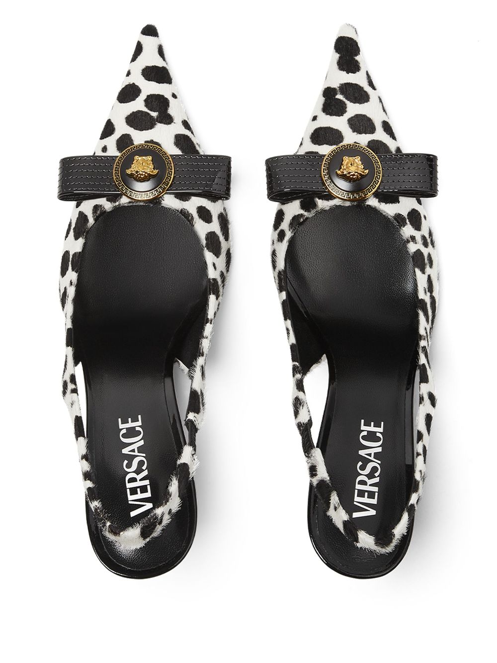 Versace 85 mm Dalmatian Gianni Ribbon pumps Wit