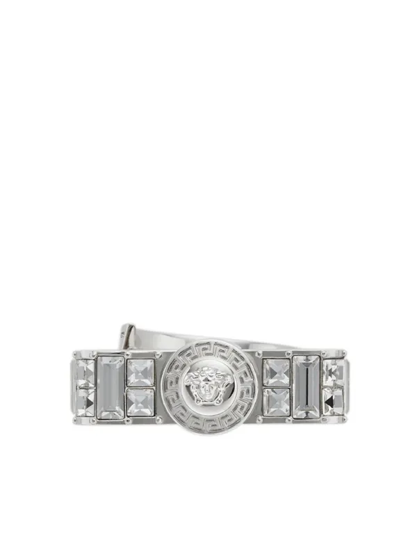 Versace Gianni Ribbon Crystal Ring | Silver | FARFETCH