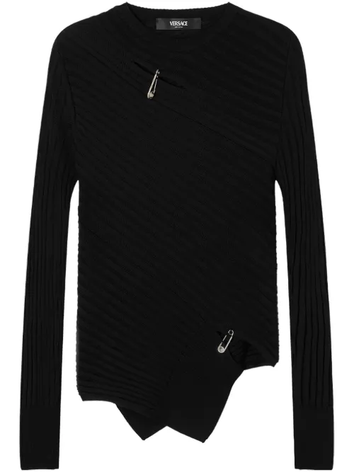 Pull à détail d'épingle - Versace - Modalova
