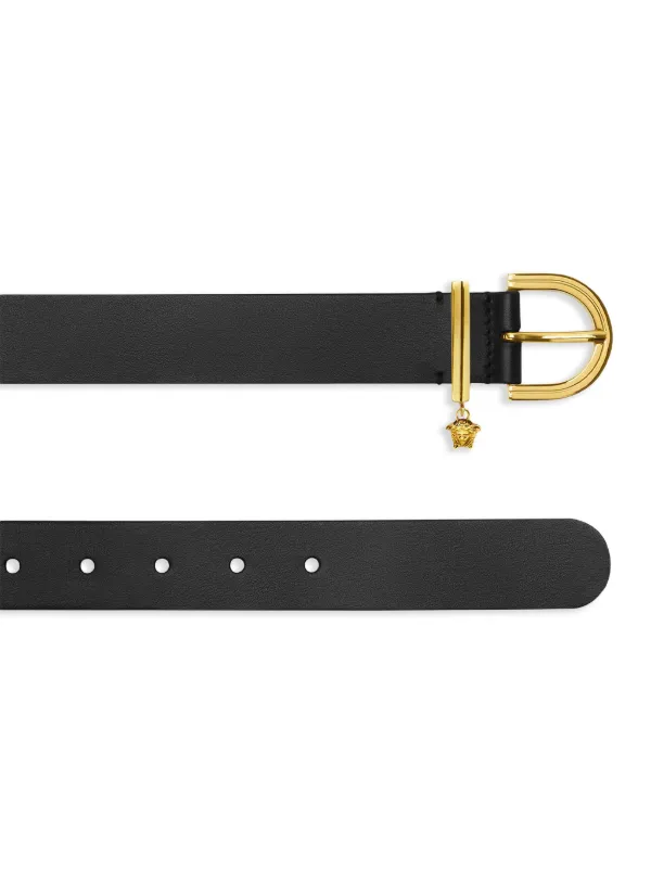 Versace Medusa '95 Studded Leather Belt | Black | FARFETCH JO