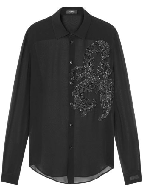 Versace Barocco-embroidered shirt