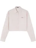 Versace Pinstripe Chain cropped shirt - Pink