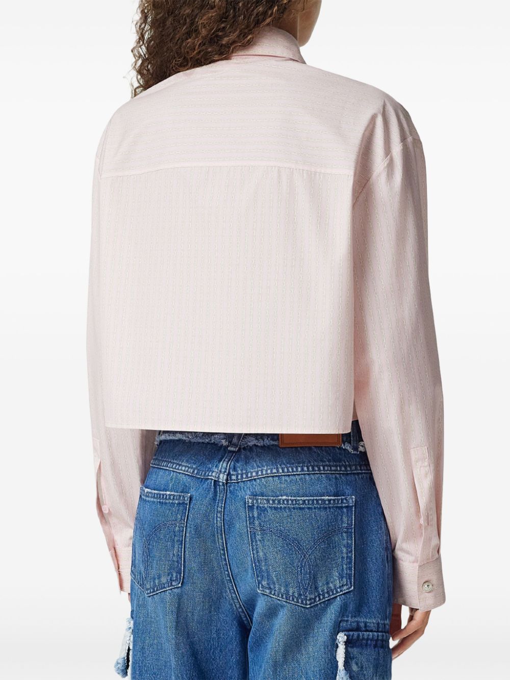 Versace Cropped blouse met kettingpatroon Roze