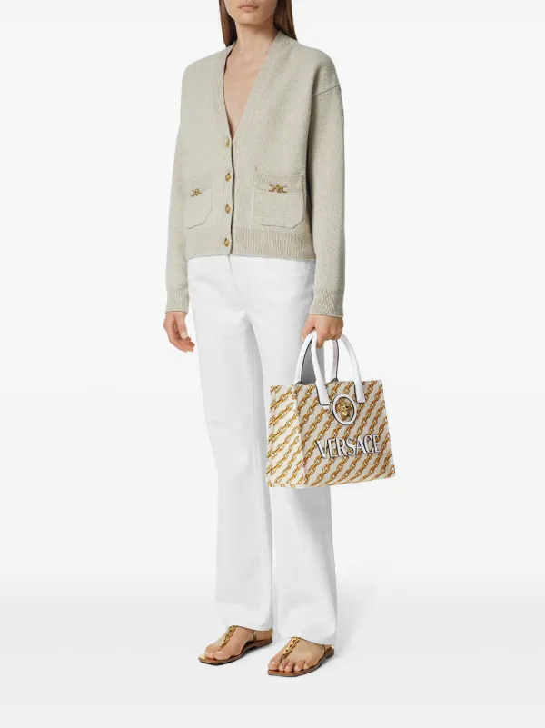 Versace ロゴ トートバッグ | ニュートラル | FARFETCH JP