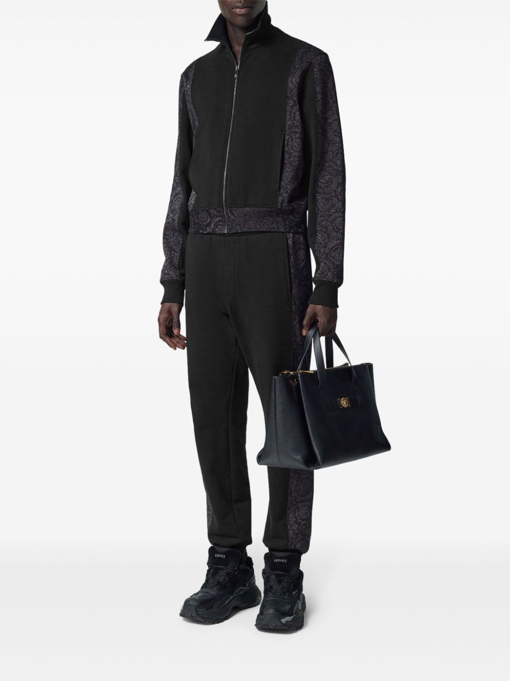 Versace side-stripe track pants - Black