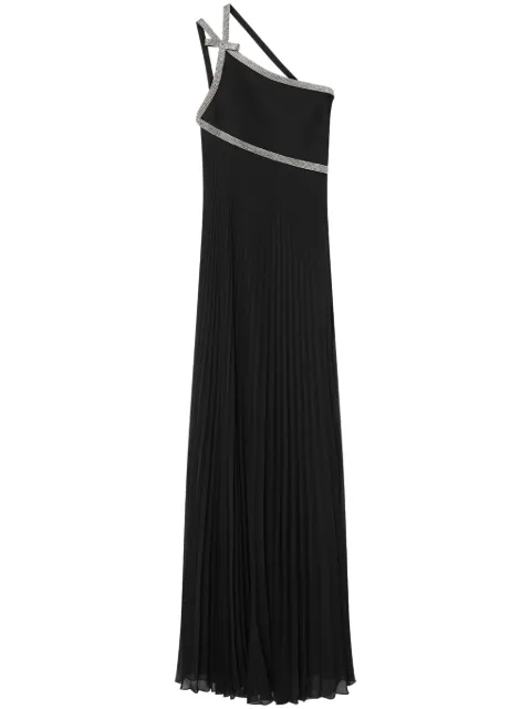 Versace one-shoulder crystal-embellished gown
