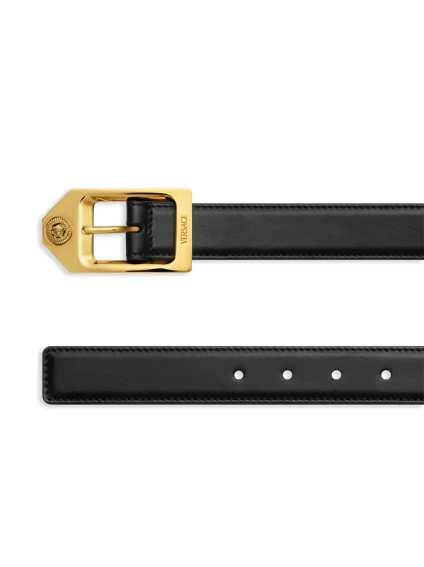 VERSACE⭐︎メデューサビギーレザーベルト Versace メドゥーサ ビギー レザーベルト | ブラック | FARFETCH JP