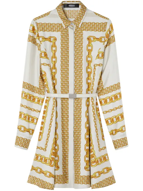 Versace Treasure silk midi shirt dress