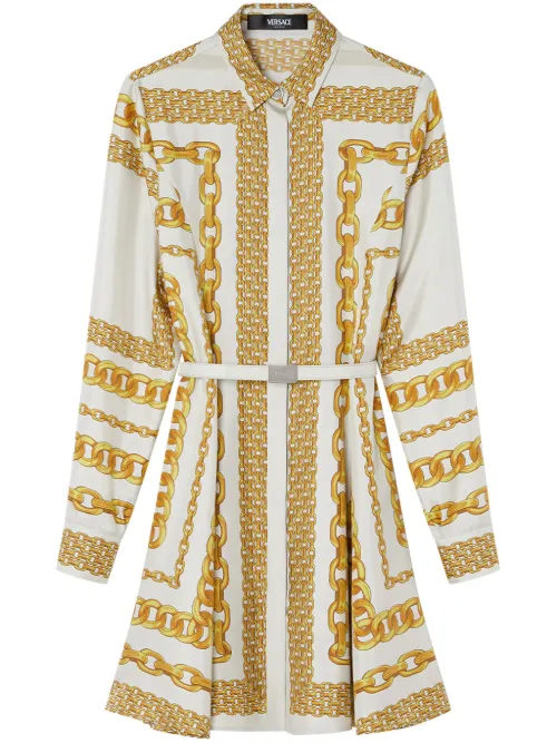 Robe-chemise Treasure en soie à coupe mi-longue - Versace - Modalova