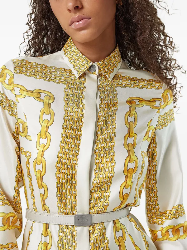 Versace Treasure シルクミディ シャツドレス Versace Treasure シルクミディ シャツドレス | ホワイト