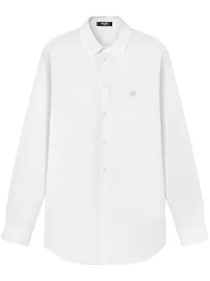 Balmain Emblem Buttoned Shirt | White | FARFETCH