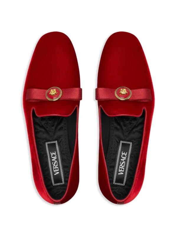 Versace Gianni Ribbon Slippers Red FARFETCH