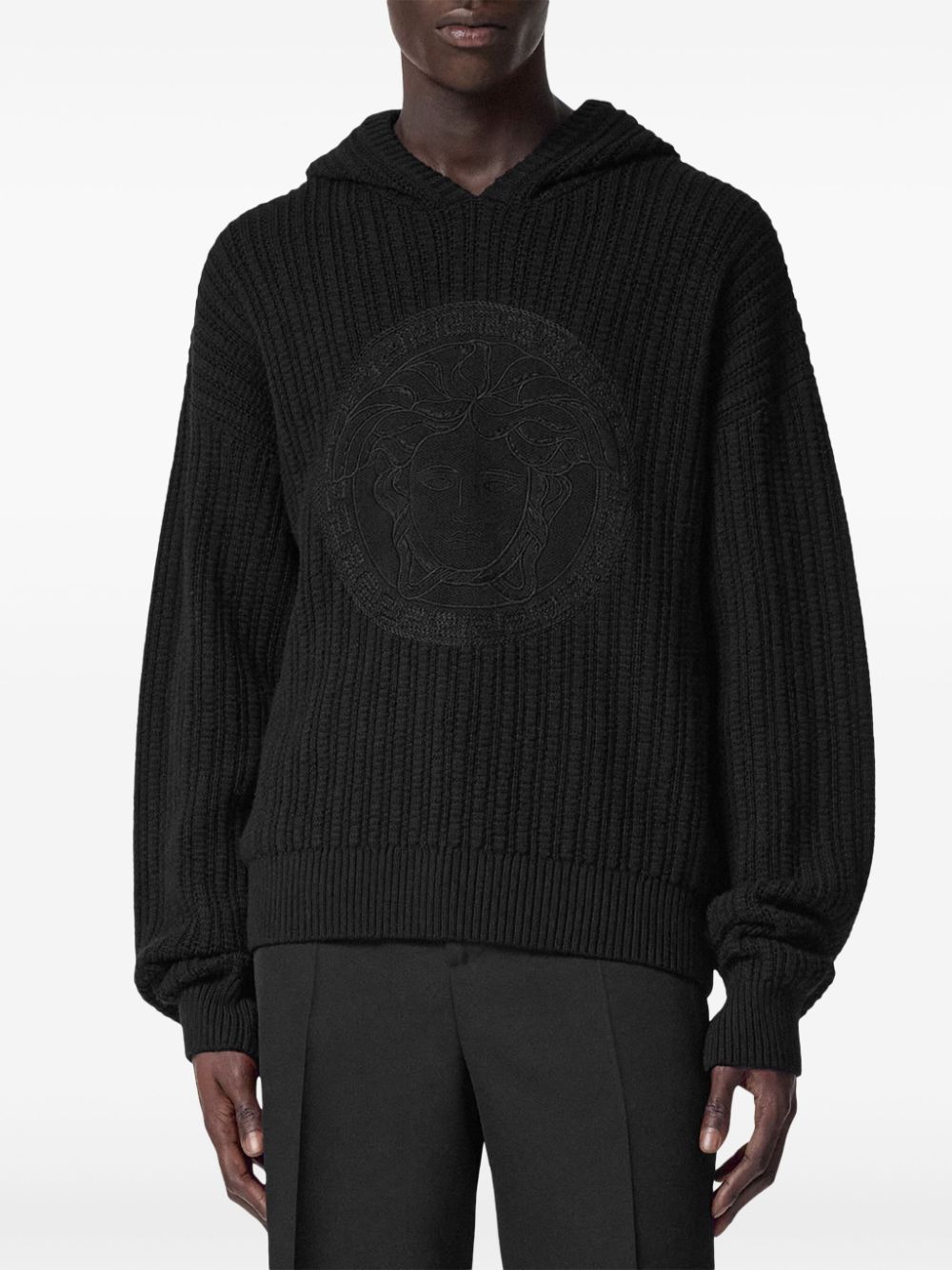 Shop Versace Medusa Head Hoodie In Schwarz