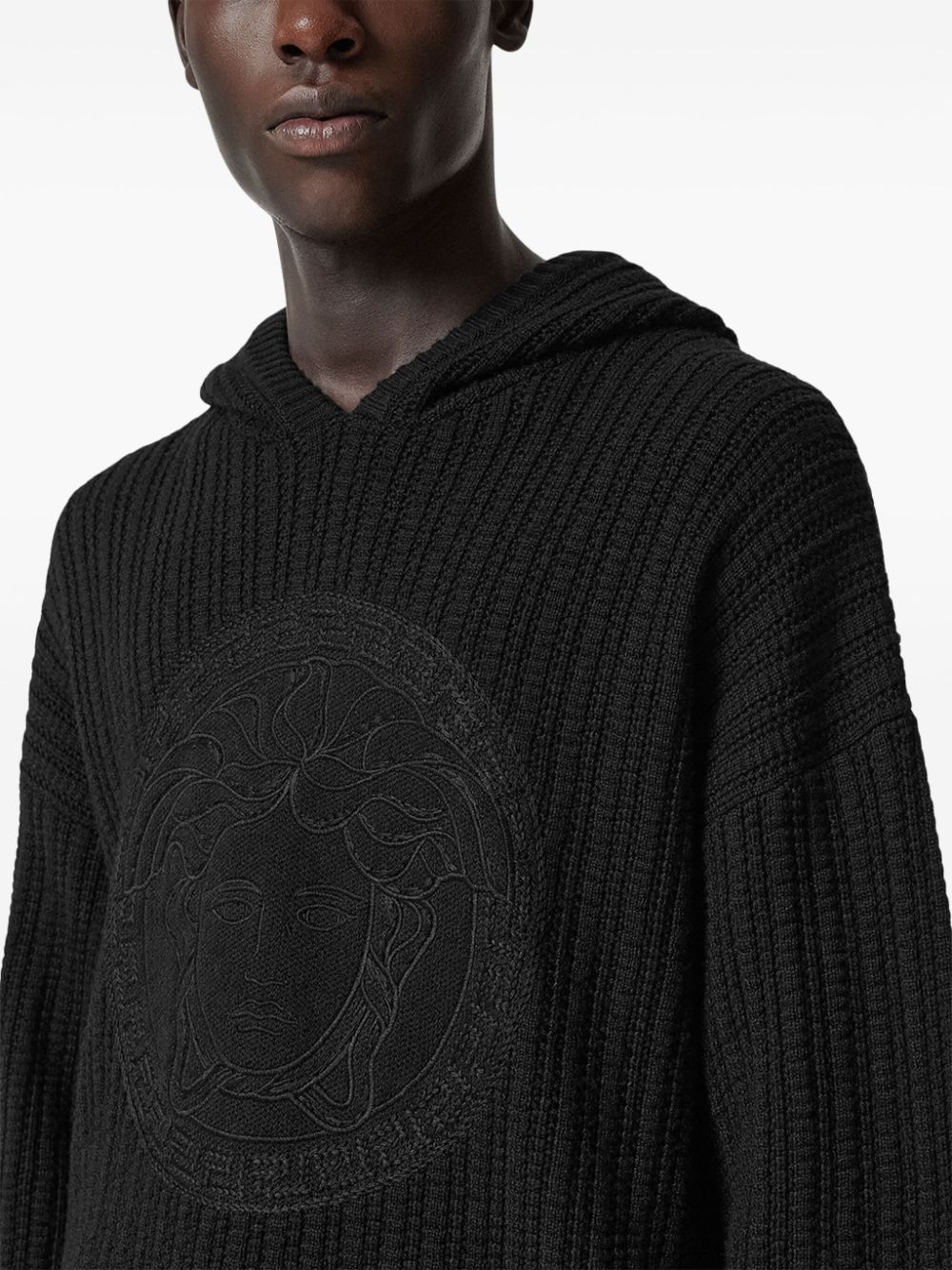 Shop Versace Medusa Head Hoodie In Schwarz