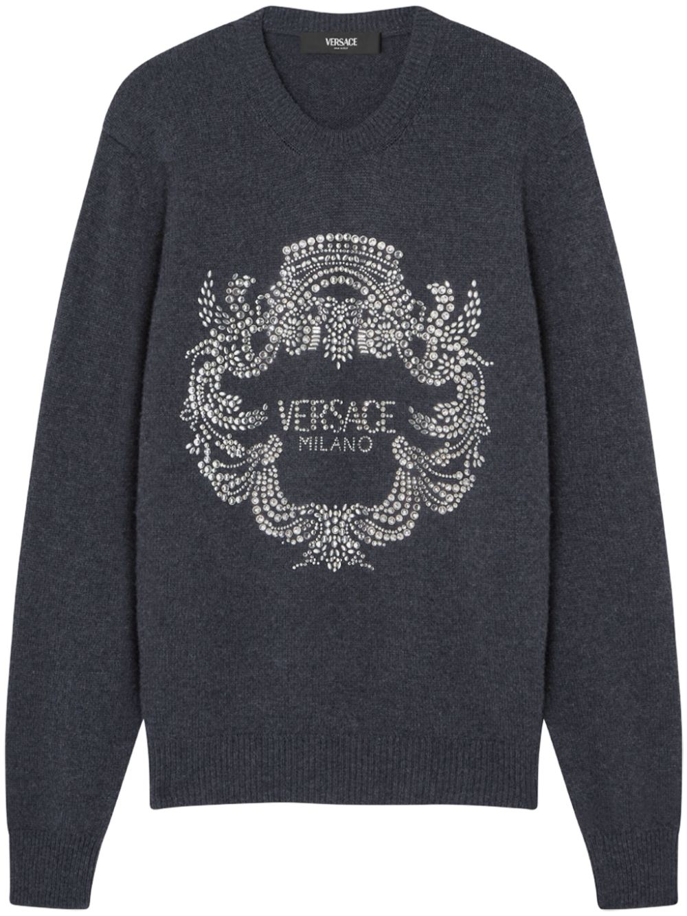 Versace embroidered Medusa sweater - Grey