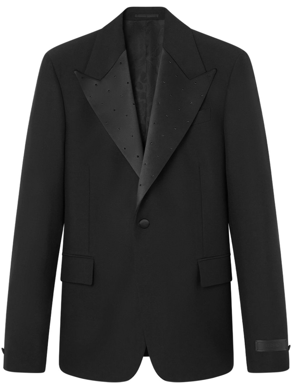 Versace satin-trim single-breasted blazer