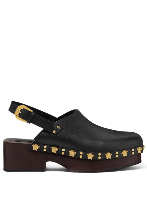 Mules à détails de clous - Versace - Modalova