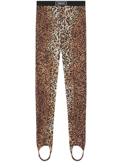 Legging à motif léopard - Versace - Modalova
