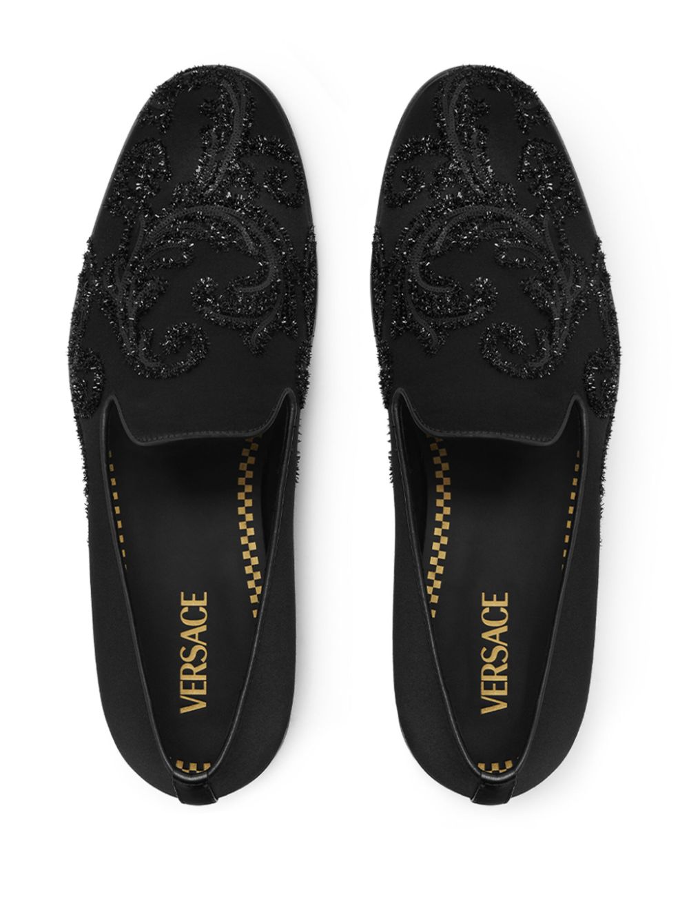 Versace sequin-detailing slippers Zwart