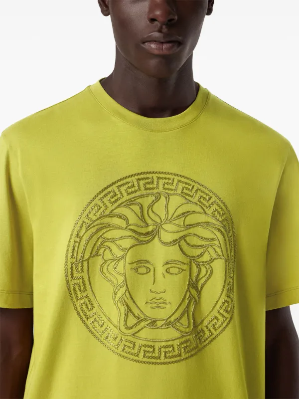 Versace Medusa-embroidered T-shirt Yellow FARFETCH PH