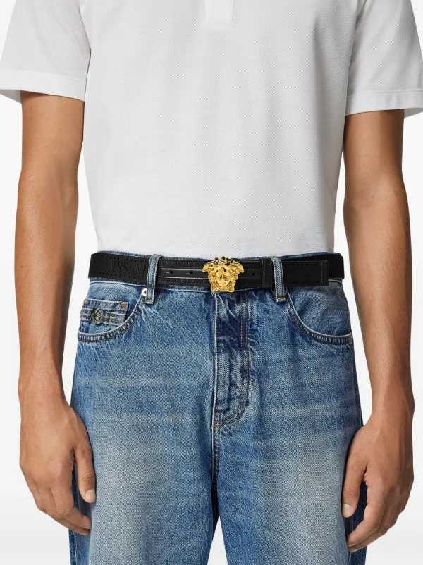 VERSACE ラベンダー ベルト Versace Allover La Medusa Belt | Black | FARFETCH