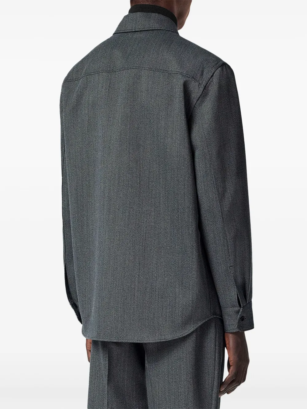Versace Blouson jack met geborduurd logo Grijs