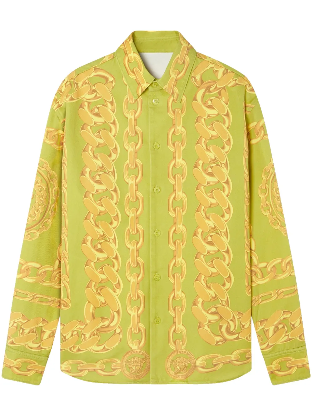 Versace Overhemd met Medusa Chains-print Groen