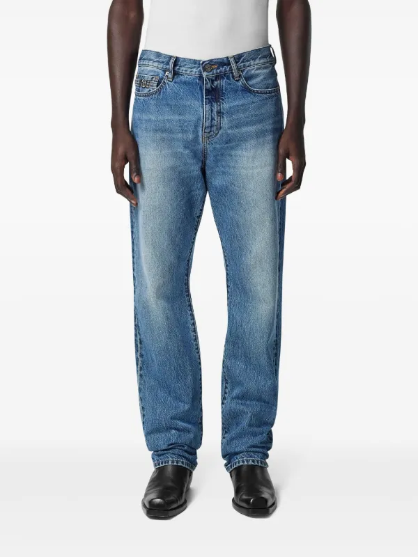 デニム・ジーパン VERSACE SS25 Denim wide-leg jeans (10196611A14295 1D800) Versace wide-leg Jeans | Blue | FARFETCH