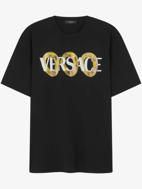 Versace playera Maxi Chain con logo estampado