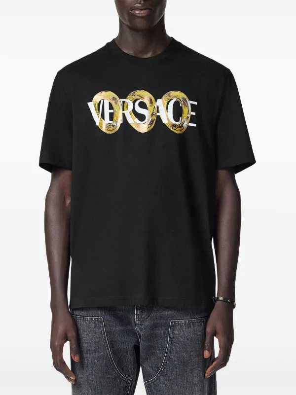 ★VERSACE★マキシ チェーン ロゴ Tシャツ Versace Medusa Head-embellished T-shirt | Black | FARFETCH