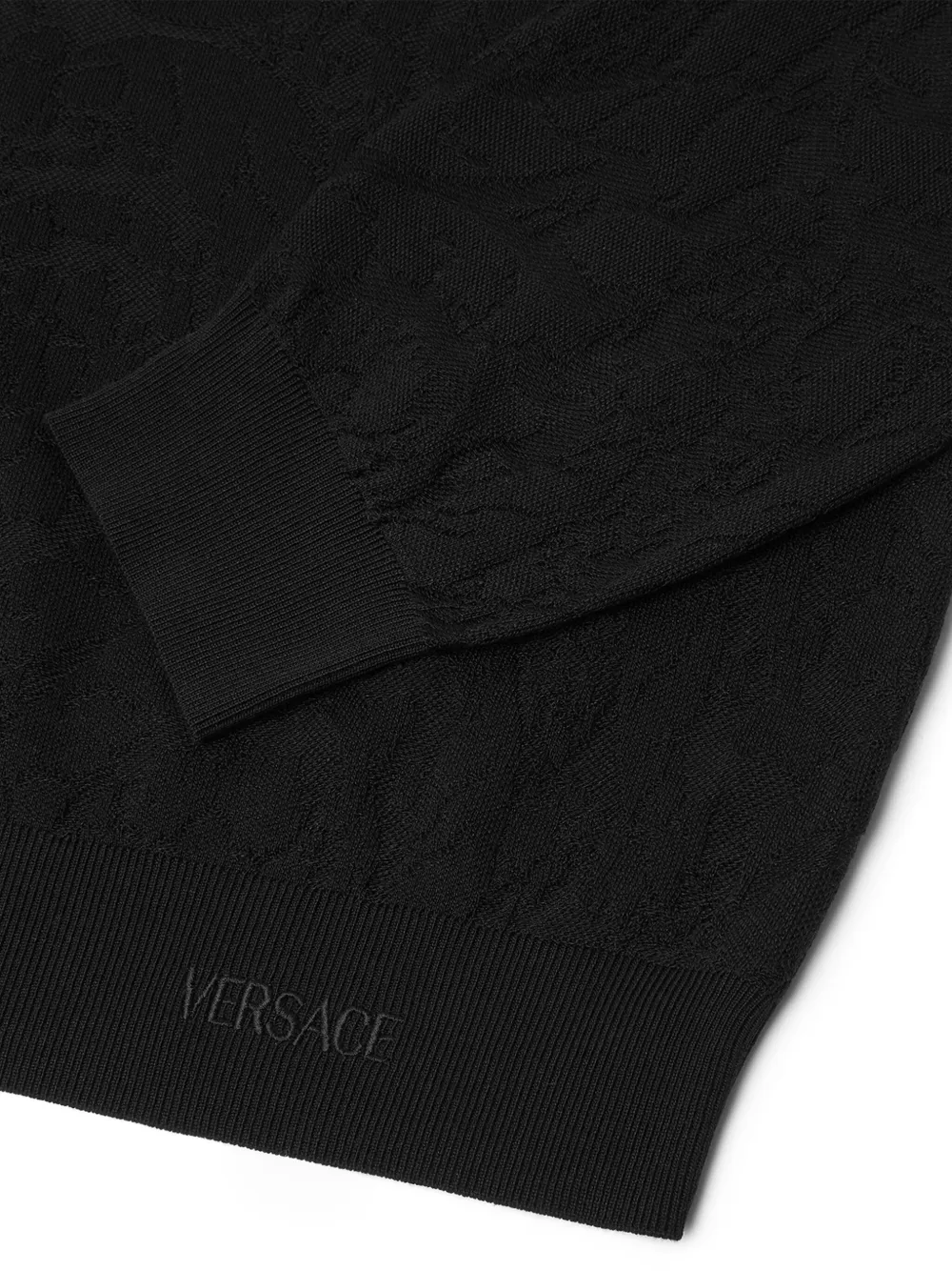 Versace Poloshirt met geborduurd logo Zwart
