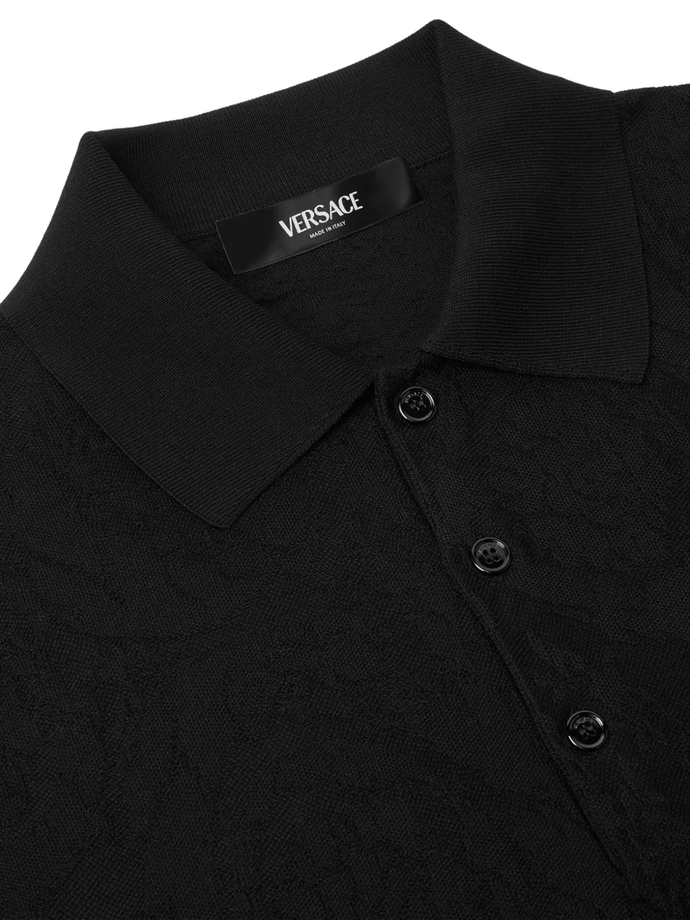 Versace Poloshirt met geborduurd logo Zwart