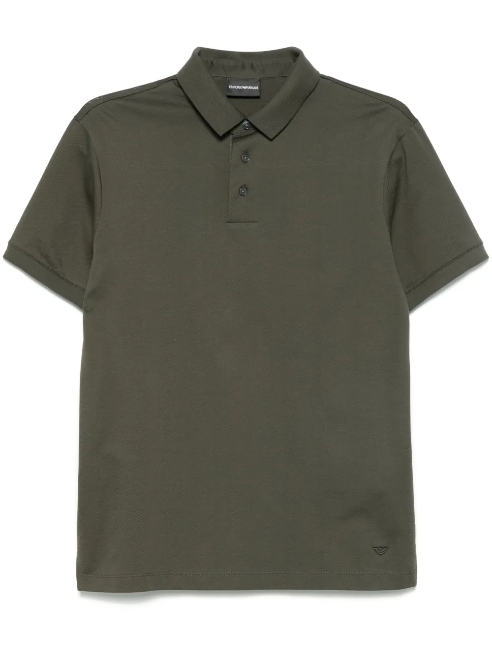 Emporio Armani patterned-jacquard polo shirt | Grey | Image 1