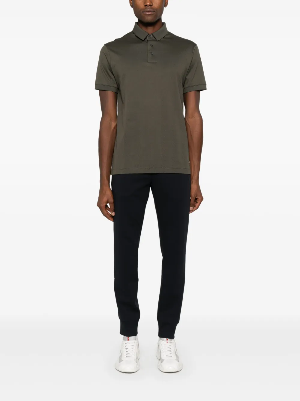 Emporio Armani Poloshirt met jacquard-patroon - Grijs